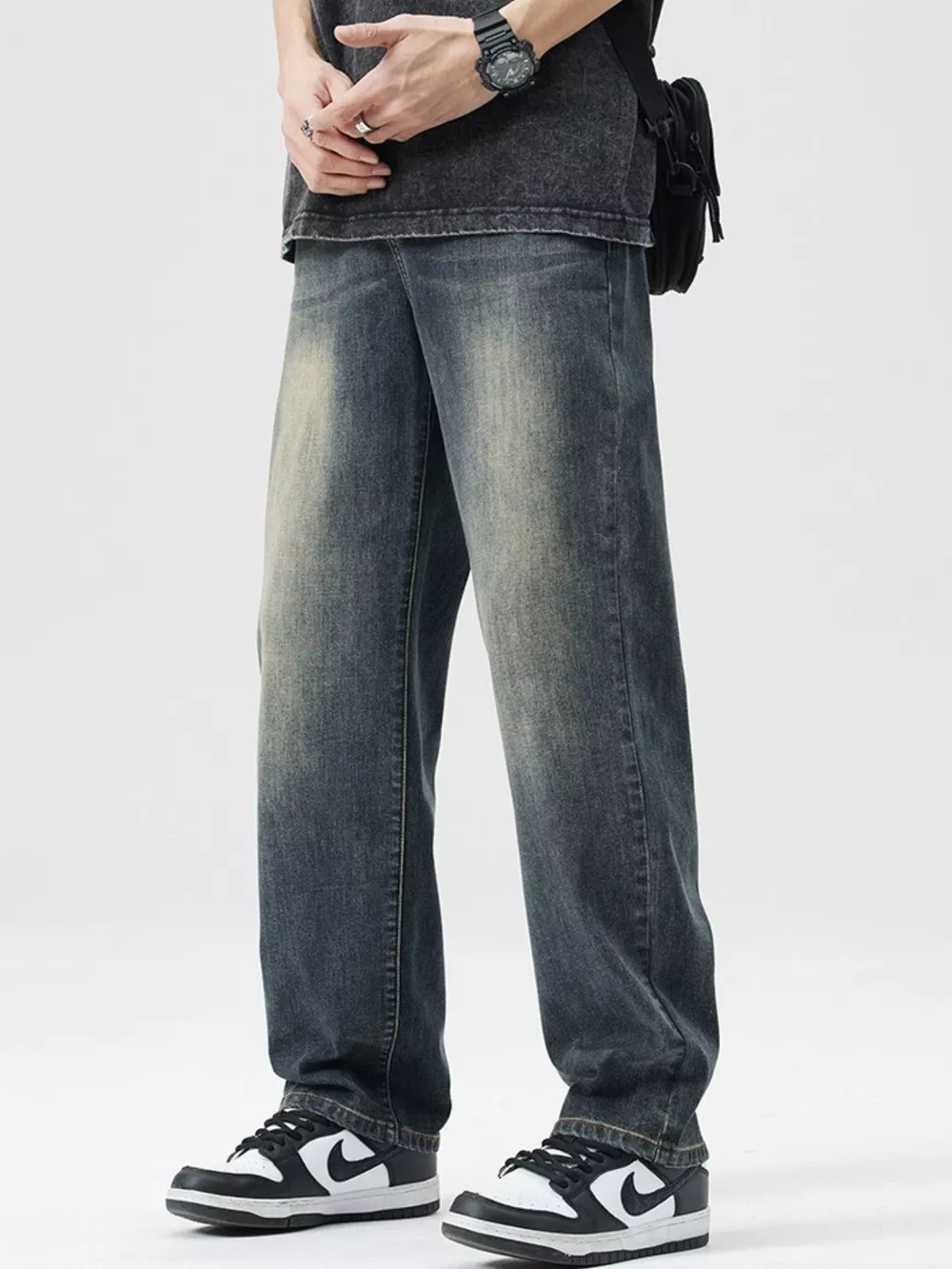 Men's Wash Loose Fit Jeans, image 2