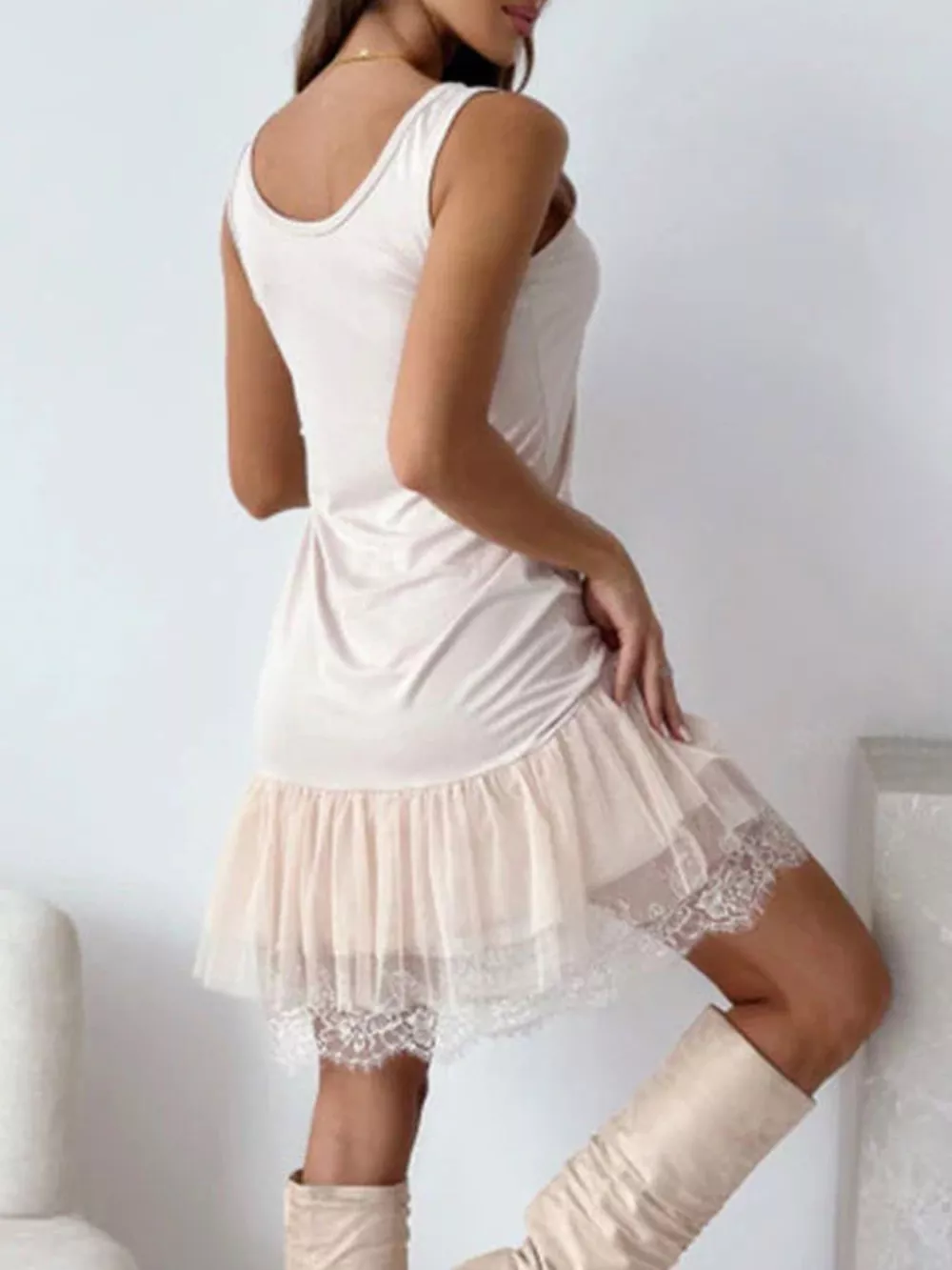 Sleeveless Tulle Hem Mini Dress, image 11