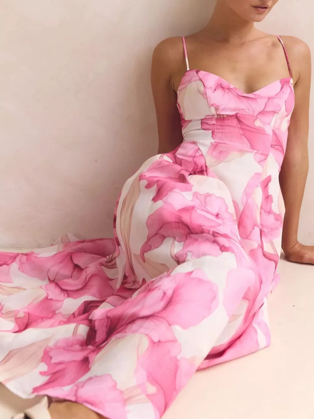 Floral Print Spaghetti Strap Midi Dress, image 13
