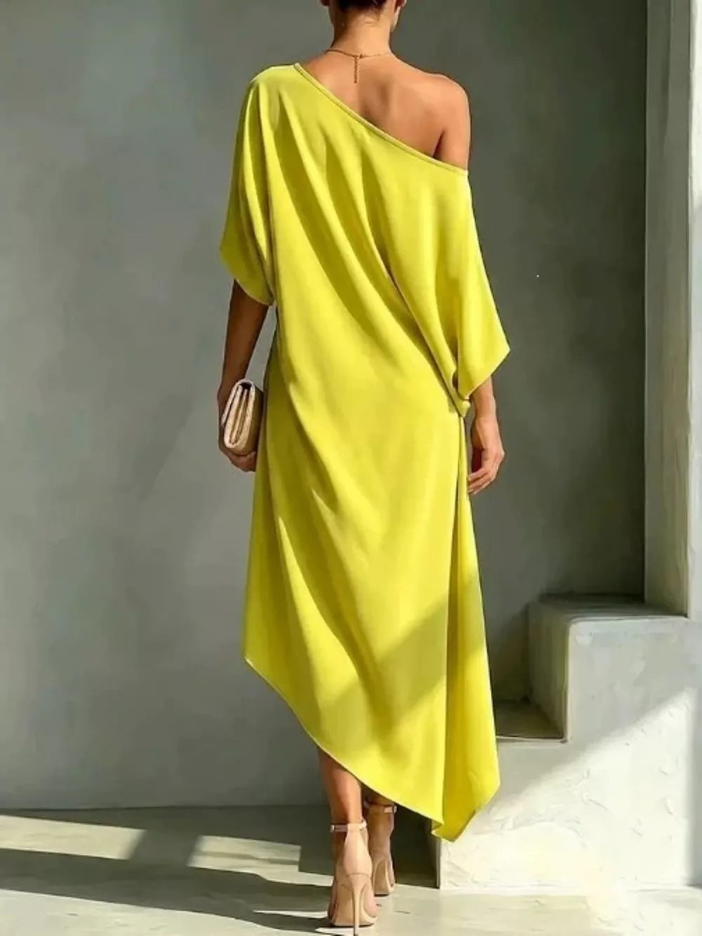 Full Size Asymmetrical One-Shoulder Drape Dress Plus Size, image 2