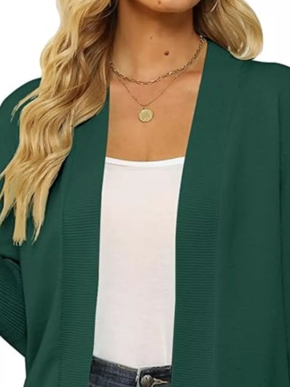 Open Front Ribbed Hem Cardigan, image 20
