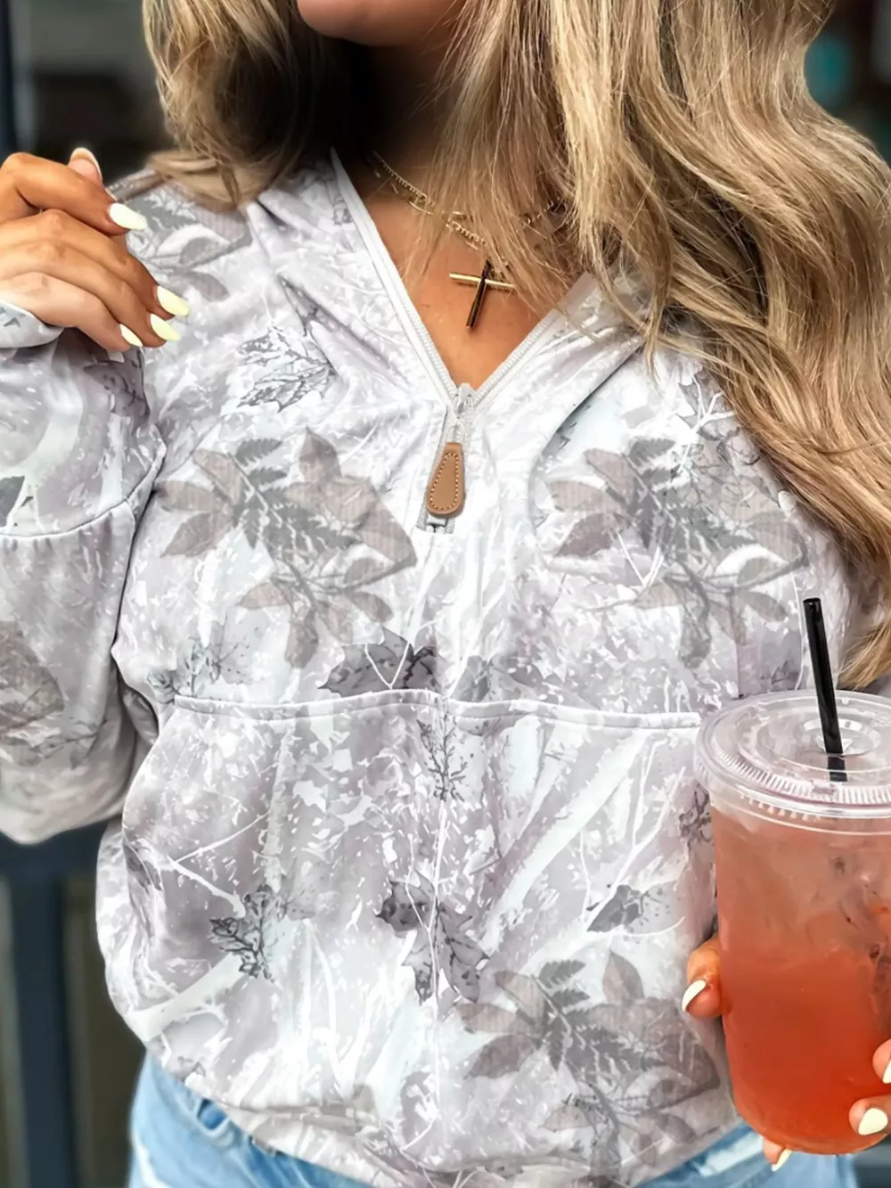 Half-Zip Long Sleeve Hoodie, image 3