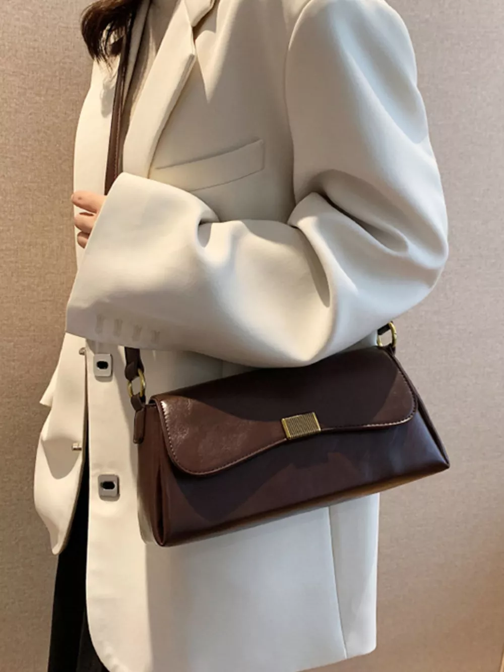 Leather Flap Shoulder Bag, image 5