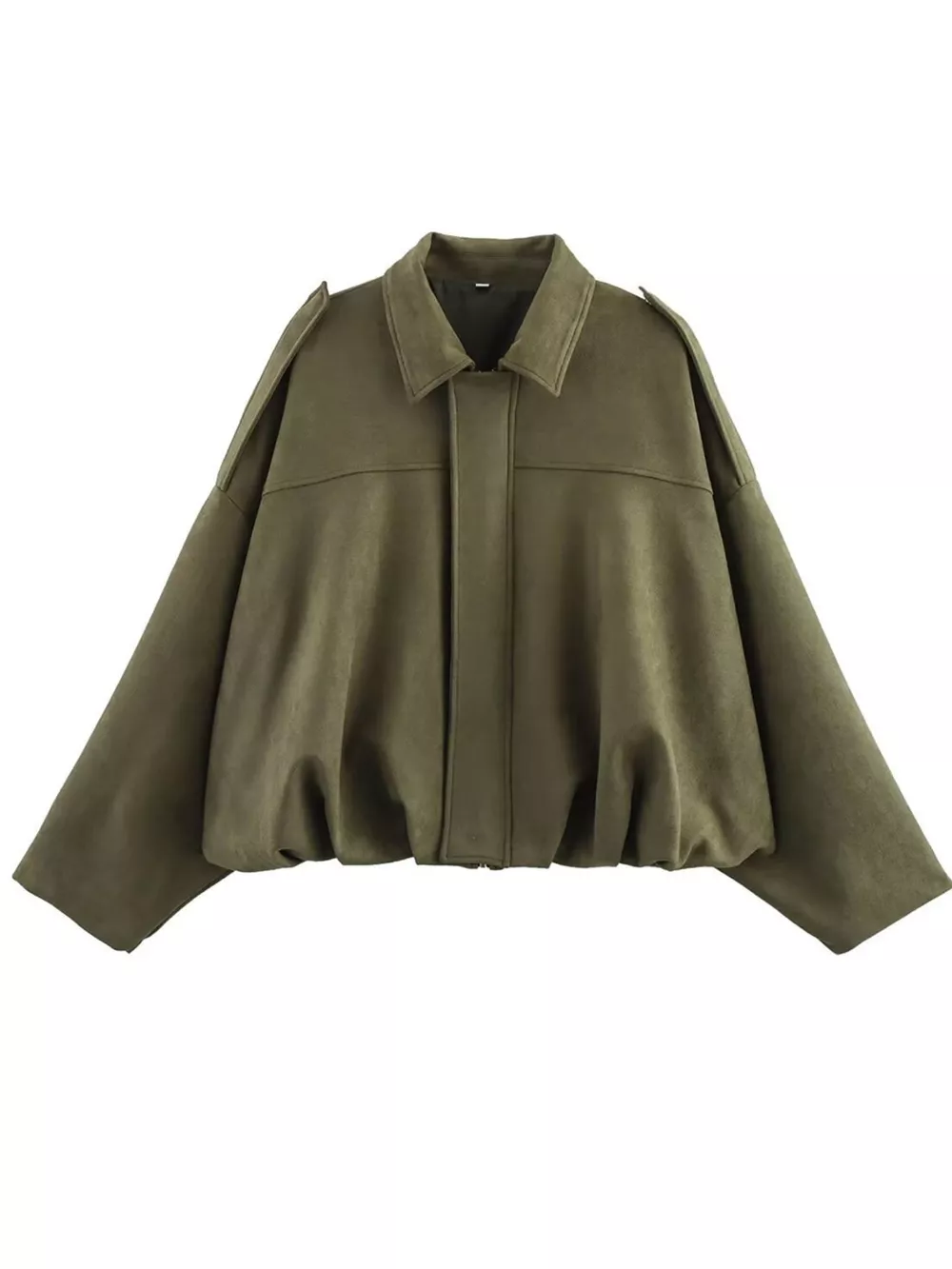 Collared Neck Dropped Shoulder Jacket, image 21