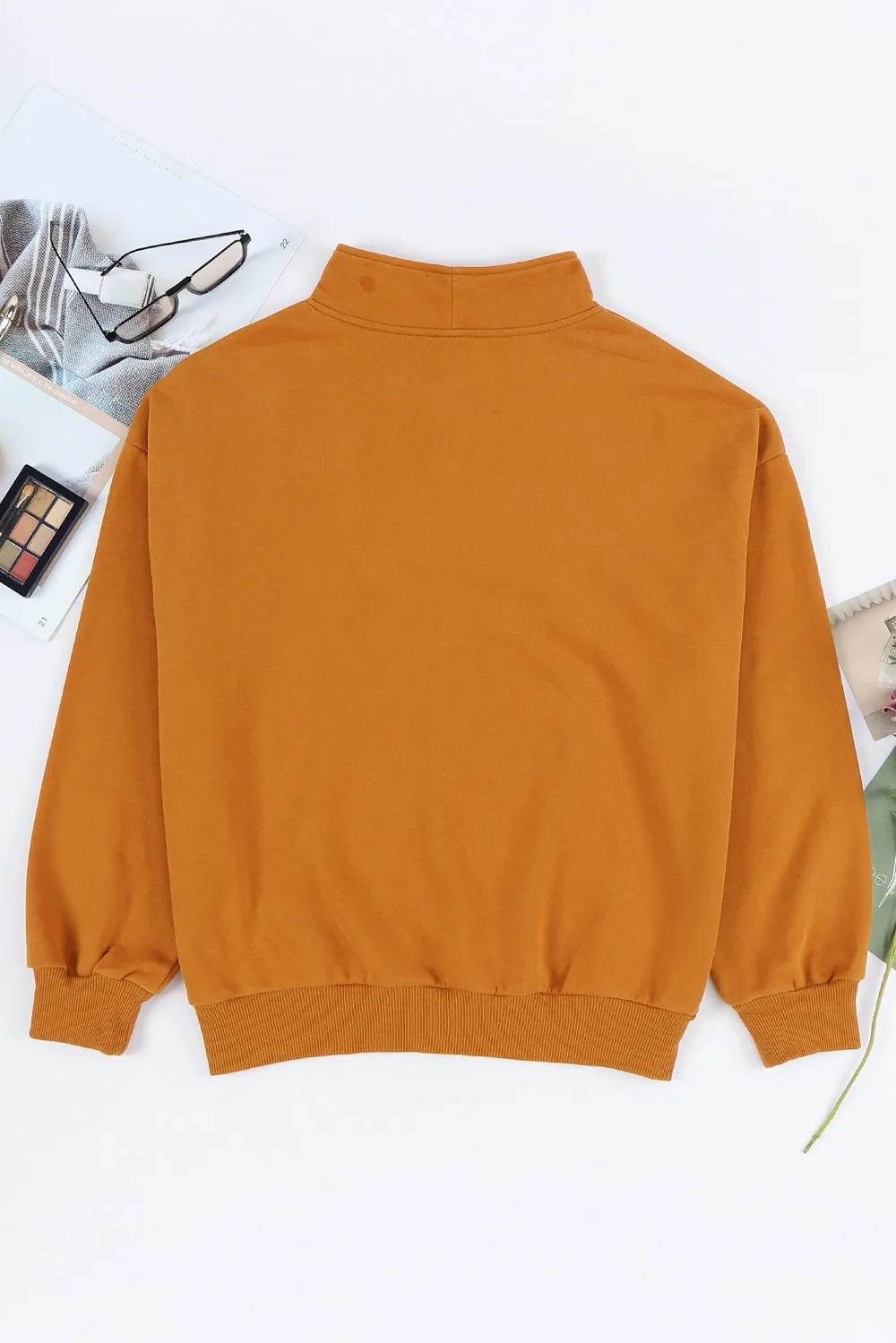 Quarter Zip Dropped Shoulder Sweatshirt, image 12