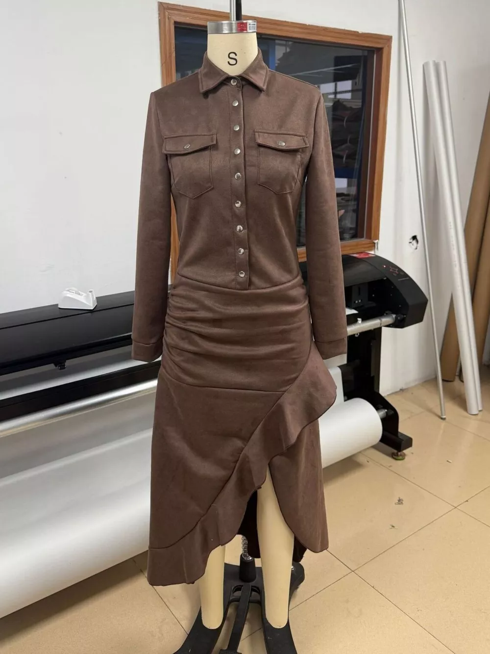 Button Front High-Low Maxi Dress, image 2