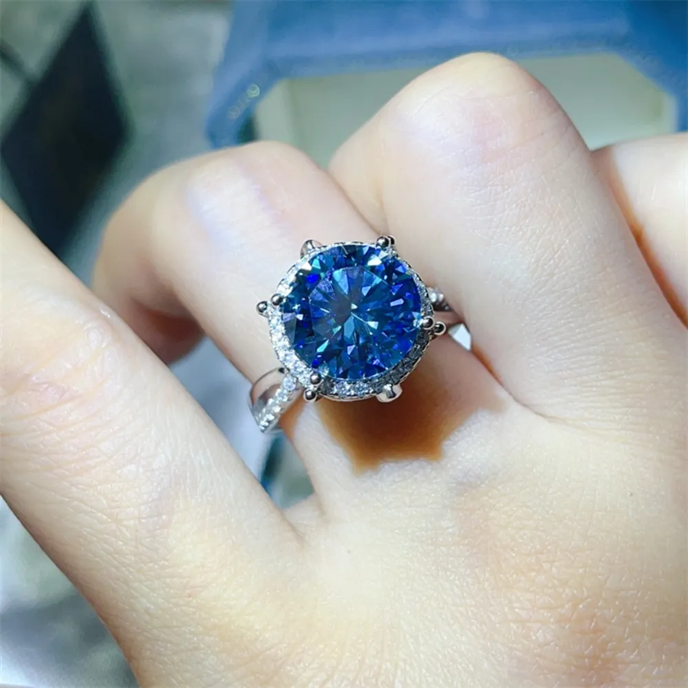 5 Carat Moissanite Halo Engagement Ring, image 7