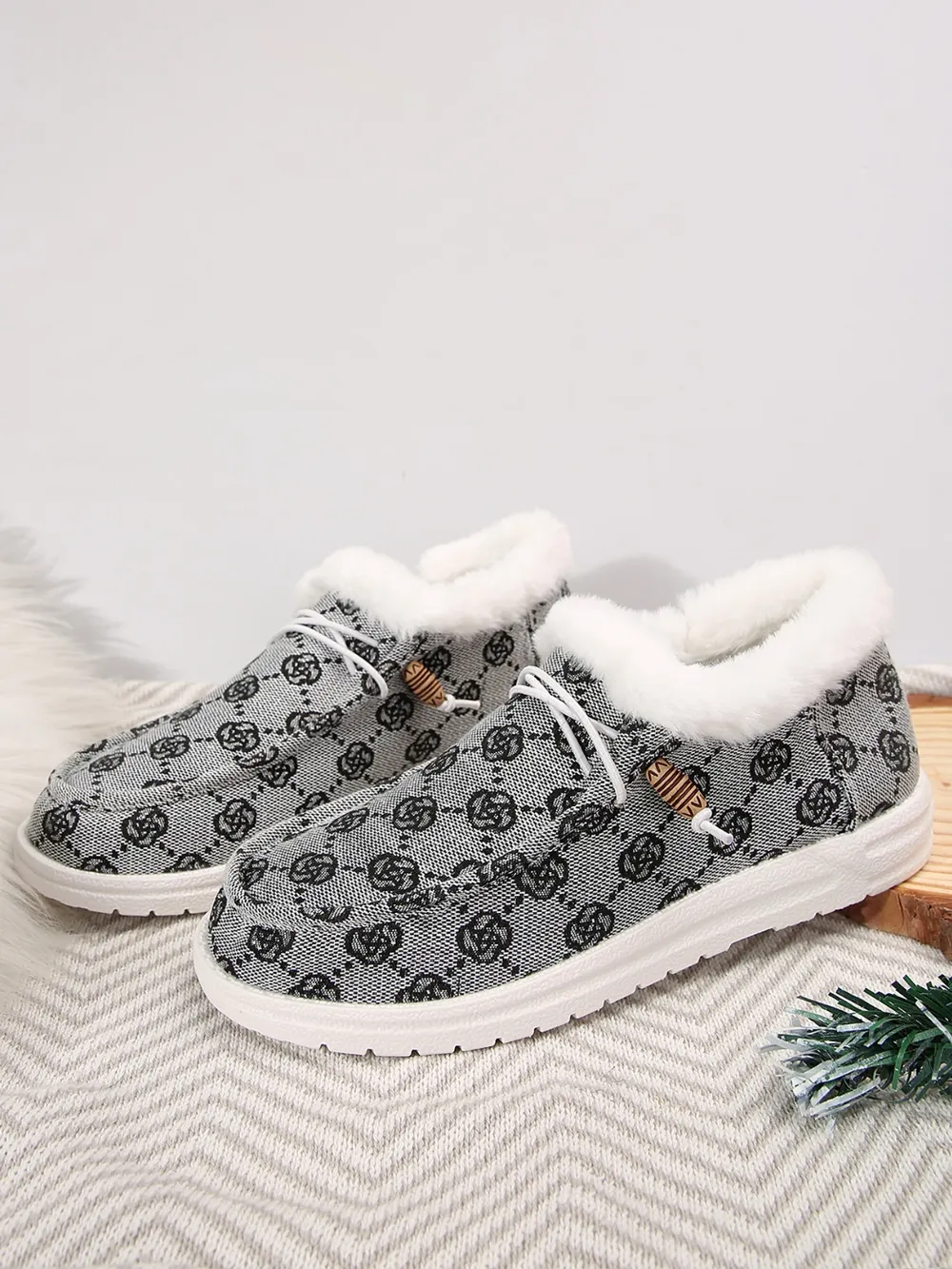 Printed Round Toe Flat Slip-Ons, image 21