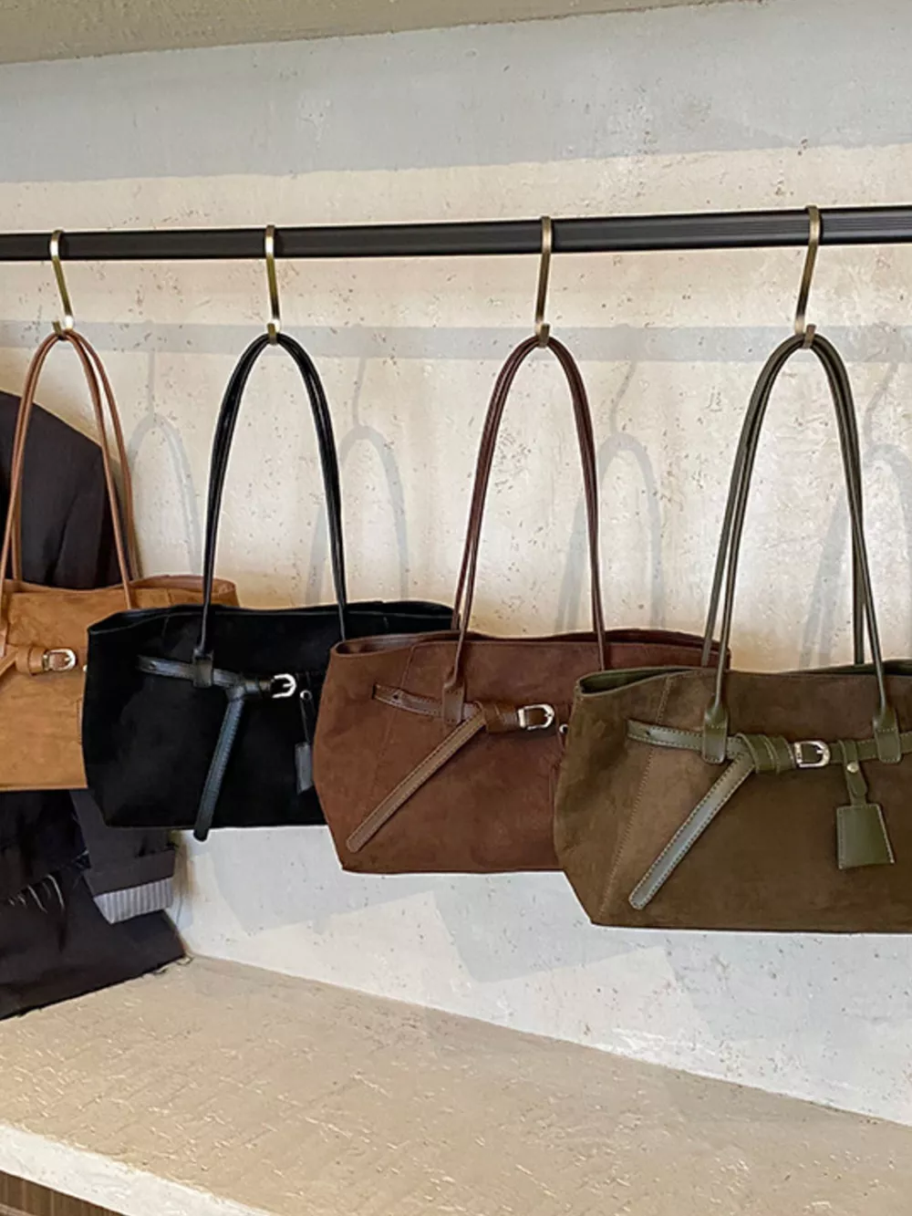 Lightweight Suede Shoulder Bag, image 2