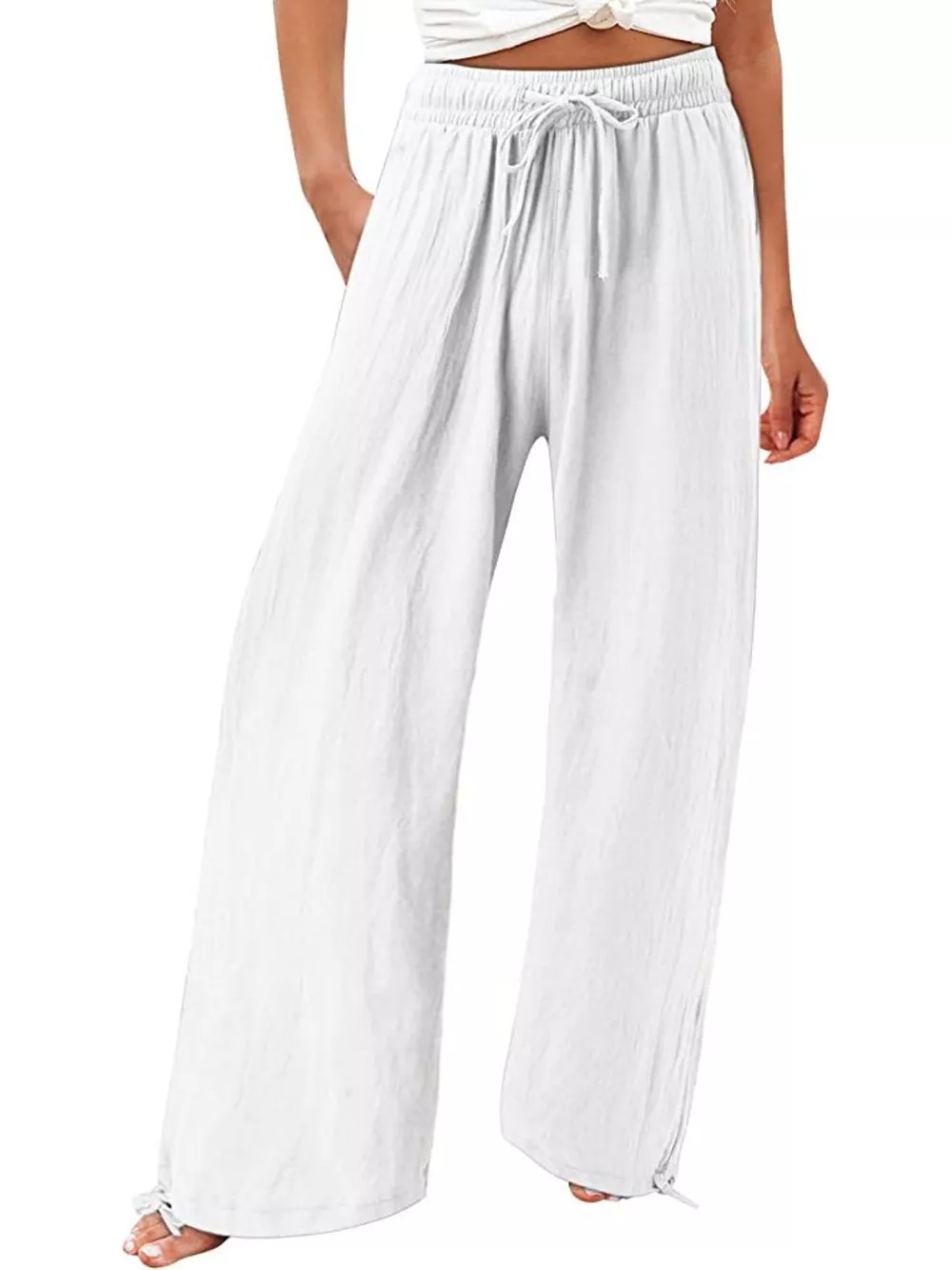 Full Size Wide Leg Pants with Drawstring Waist Plus Size, image 6