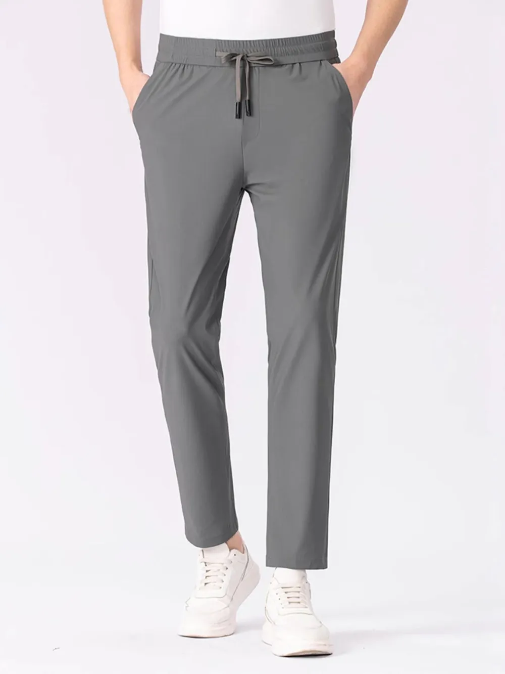 Men's Plus Size Drawstring Waistband Quick-Dry Pants, image 2