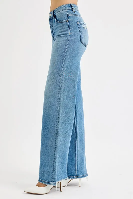 Full Size Distressed Wide Leg Jeans Plus Size, image 4