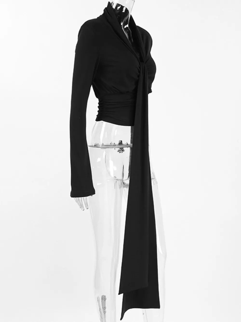 Front Tie Detail Flare Sleeve Blouse, image 9