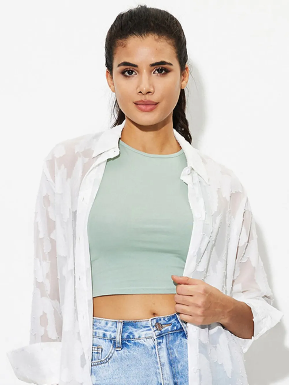 Round Neck Cropped Tank, image 8