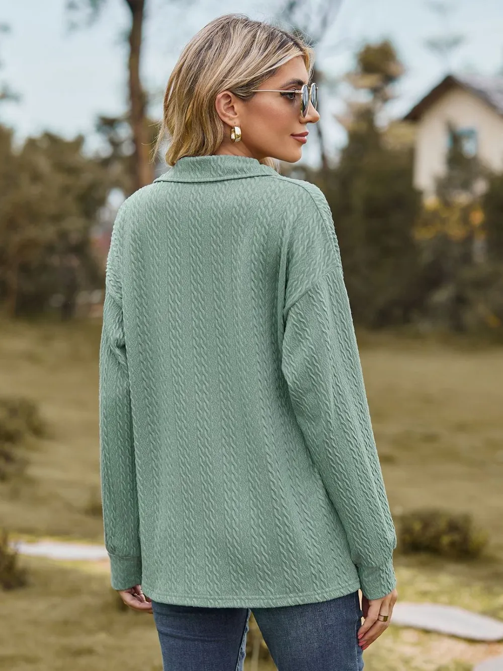 Johnny Collar Long Sleeve Top, image 3