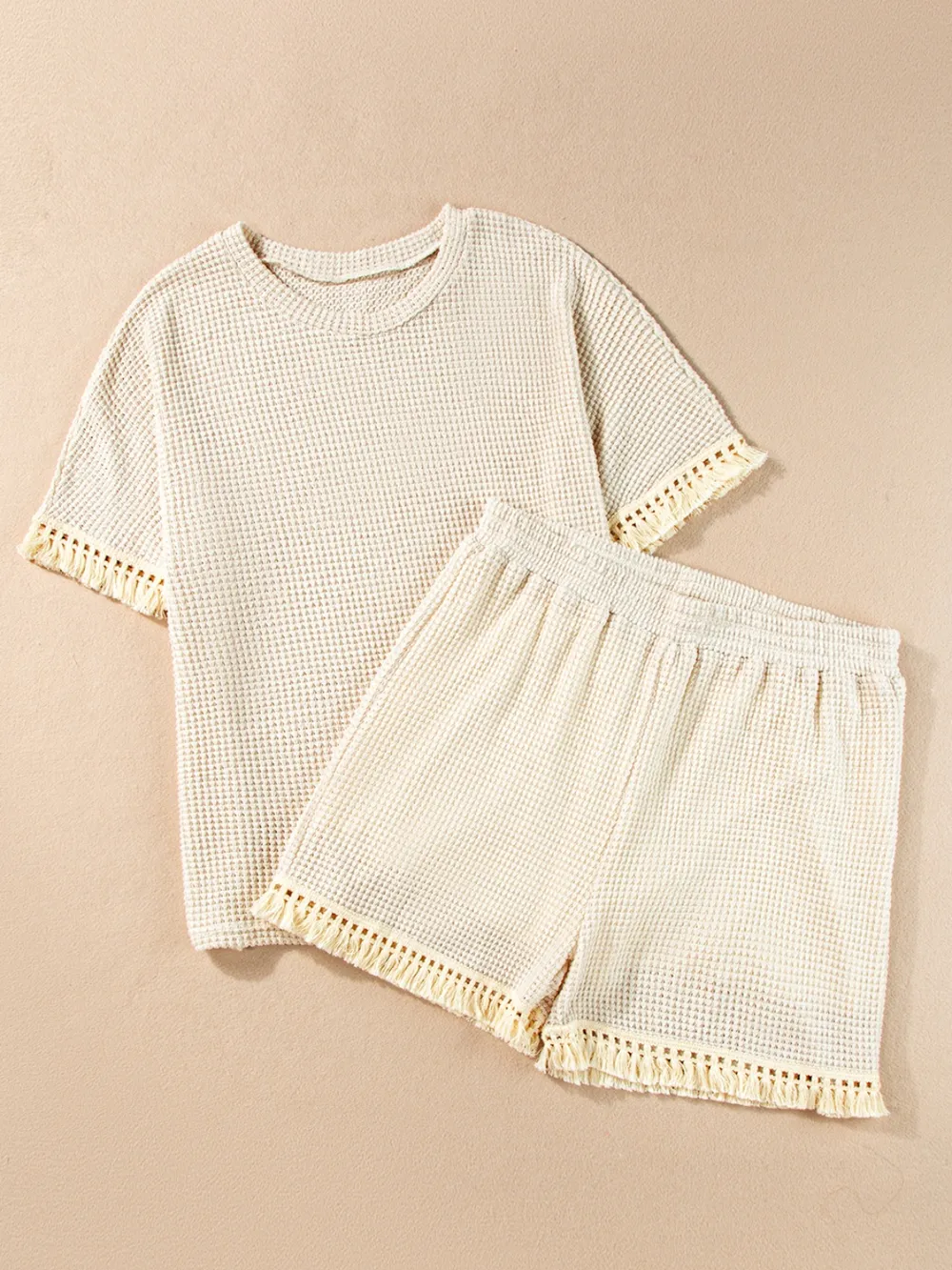 Tassel Round Neck Top and Shorts Set, image 7