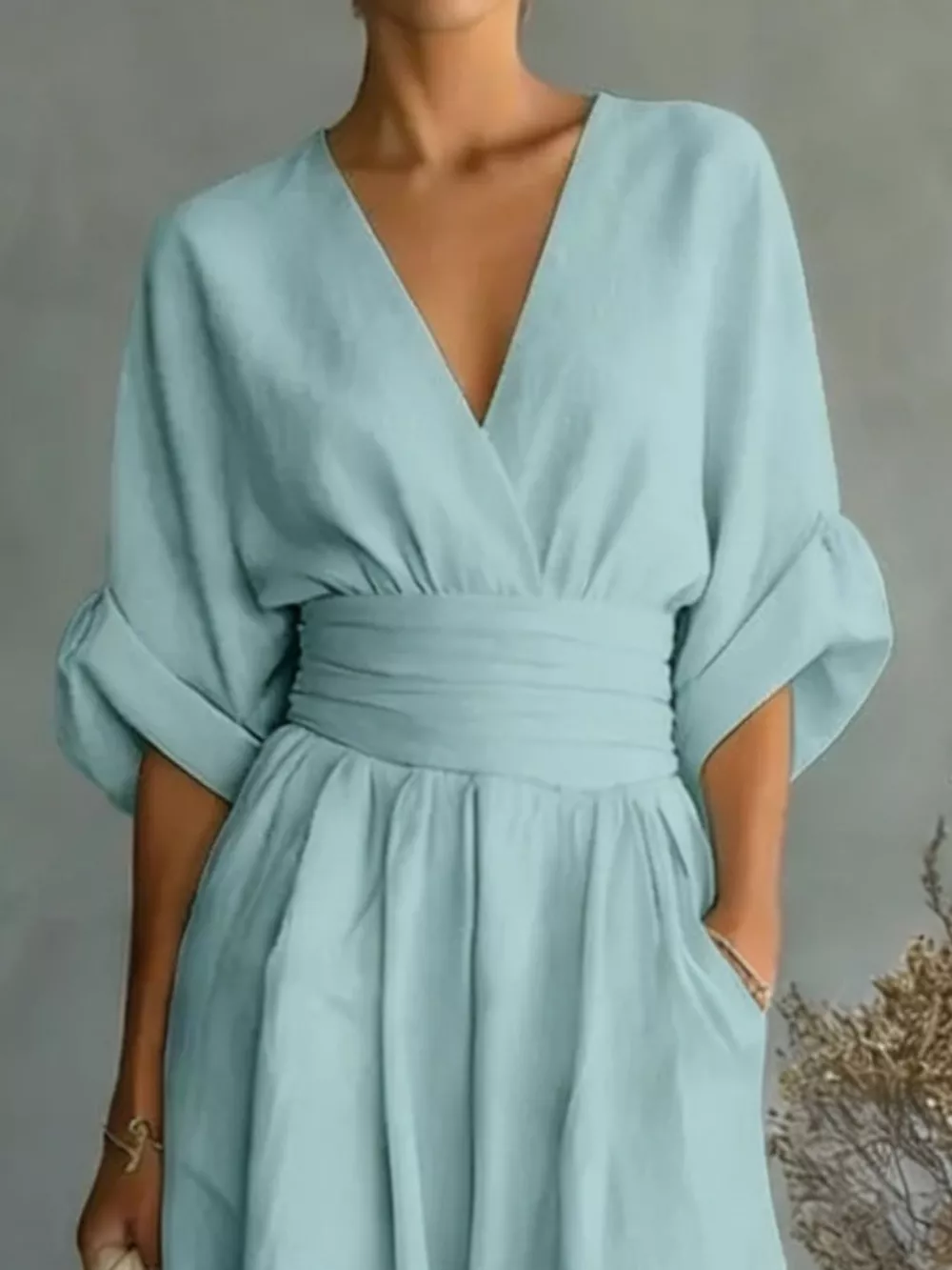 Full Size Half Sleeve Wide-Leg Jumpsuit Plus Size, image 24
