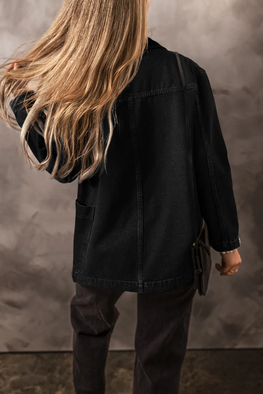 Pocketed Long Sleeve Denim Jacket, image 10