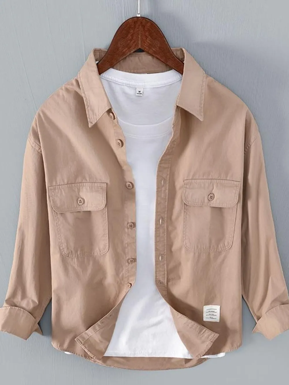 Men's Plus Size Button Up Long Sleeve Shirt, image 4