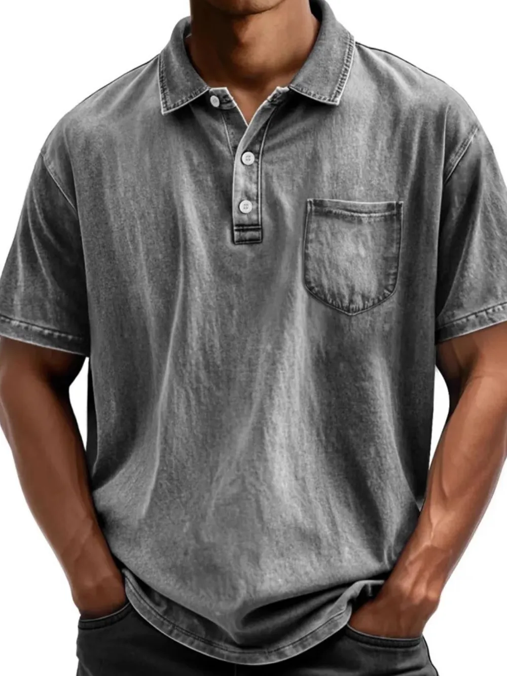 Men's Full Size Collared Neck Short Sleeve Polo Plus Size, image 9