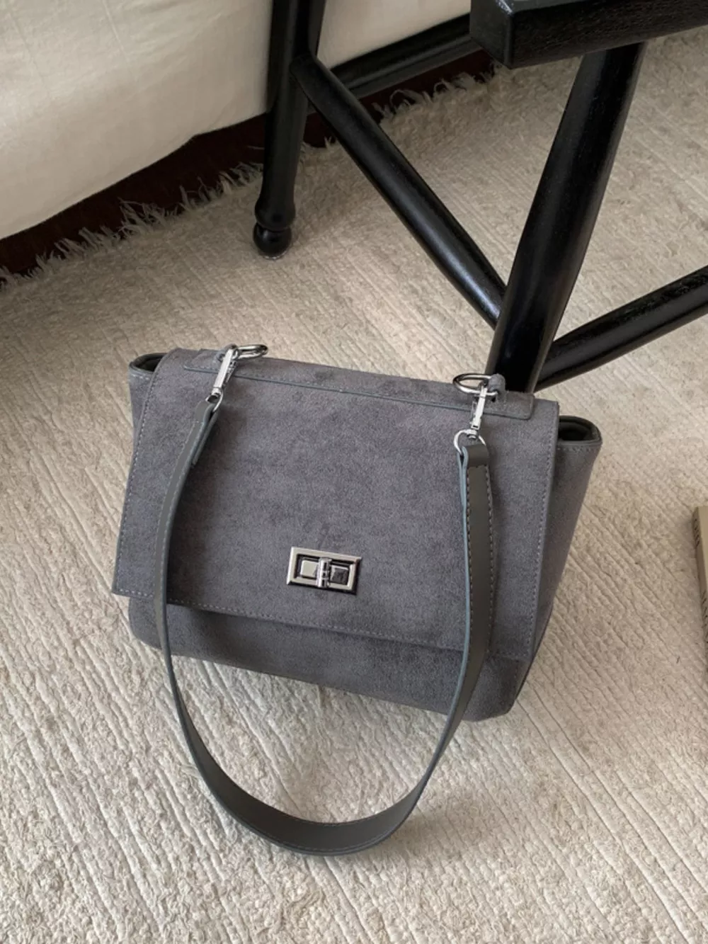 Suede Flap Crossbody Bag, image 9