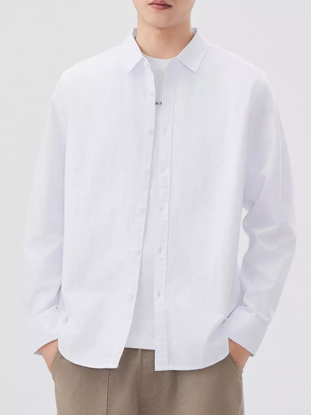 Men's Plus Size Long Sleeve Button-Up Shirt, image 8