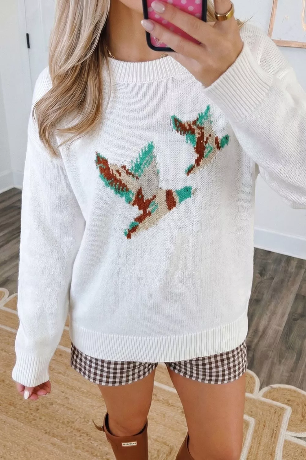Drop Shoulder Round Neck Long Sleeve Sweater, image 5