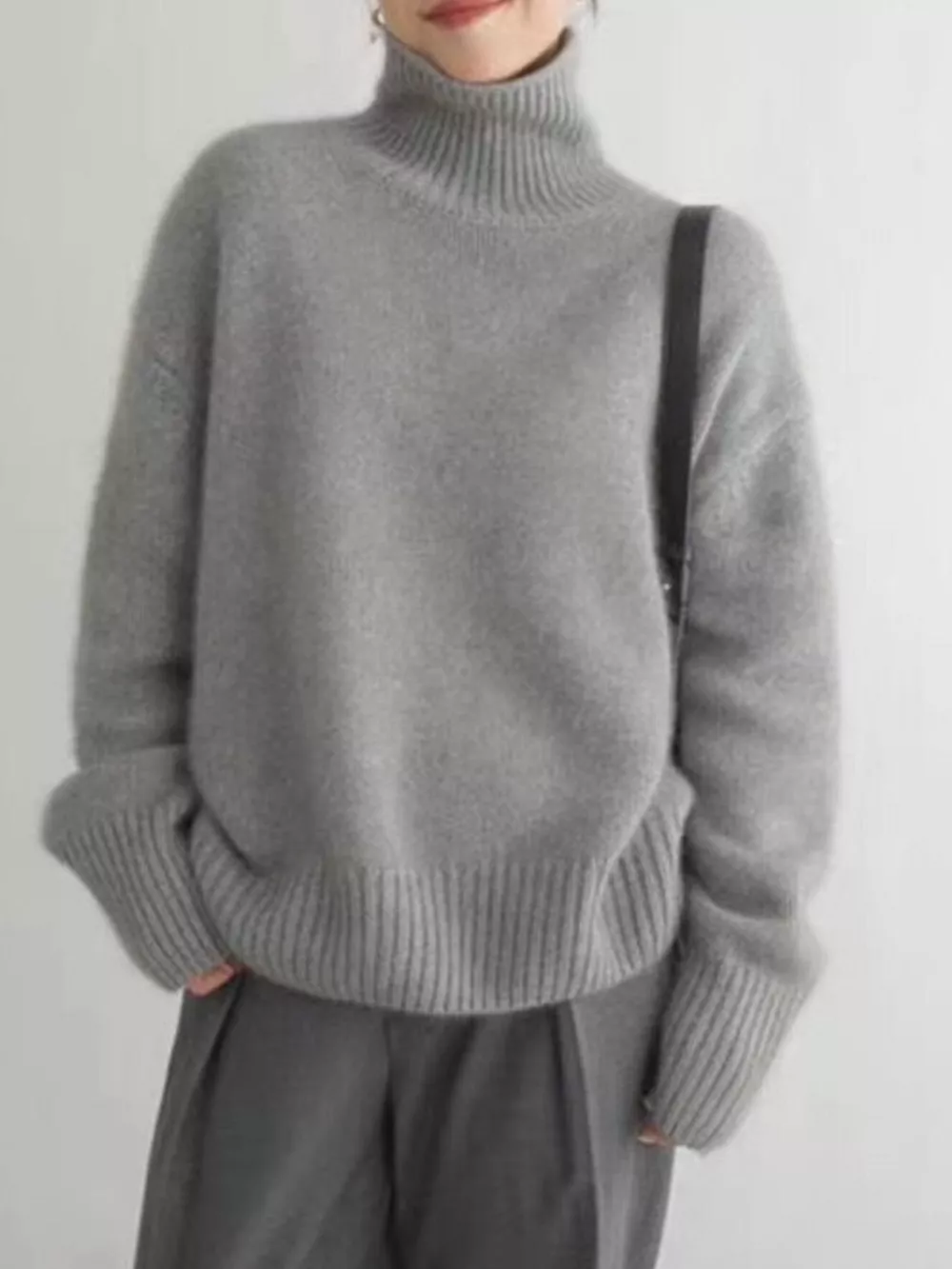 Turtleneck Dropped Shoulder Sweater, image 7