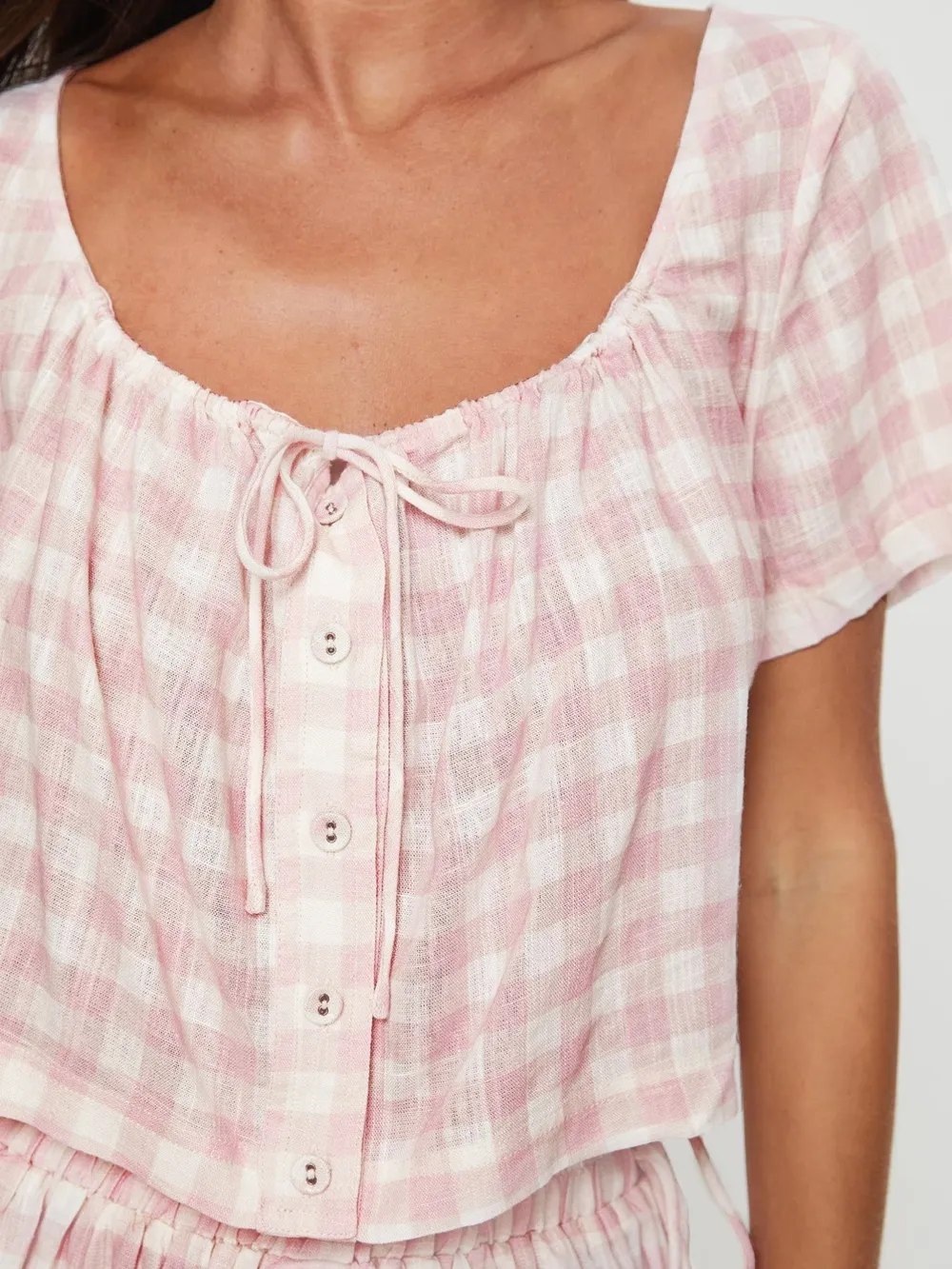 Gingham Check Top and Shorts Two-Piece Casual Set, image 5