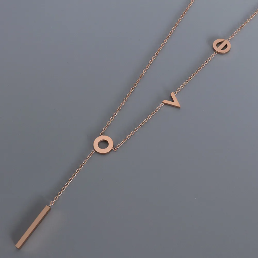 Titanium Steel Letter Necklace, image 5
