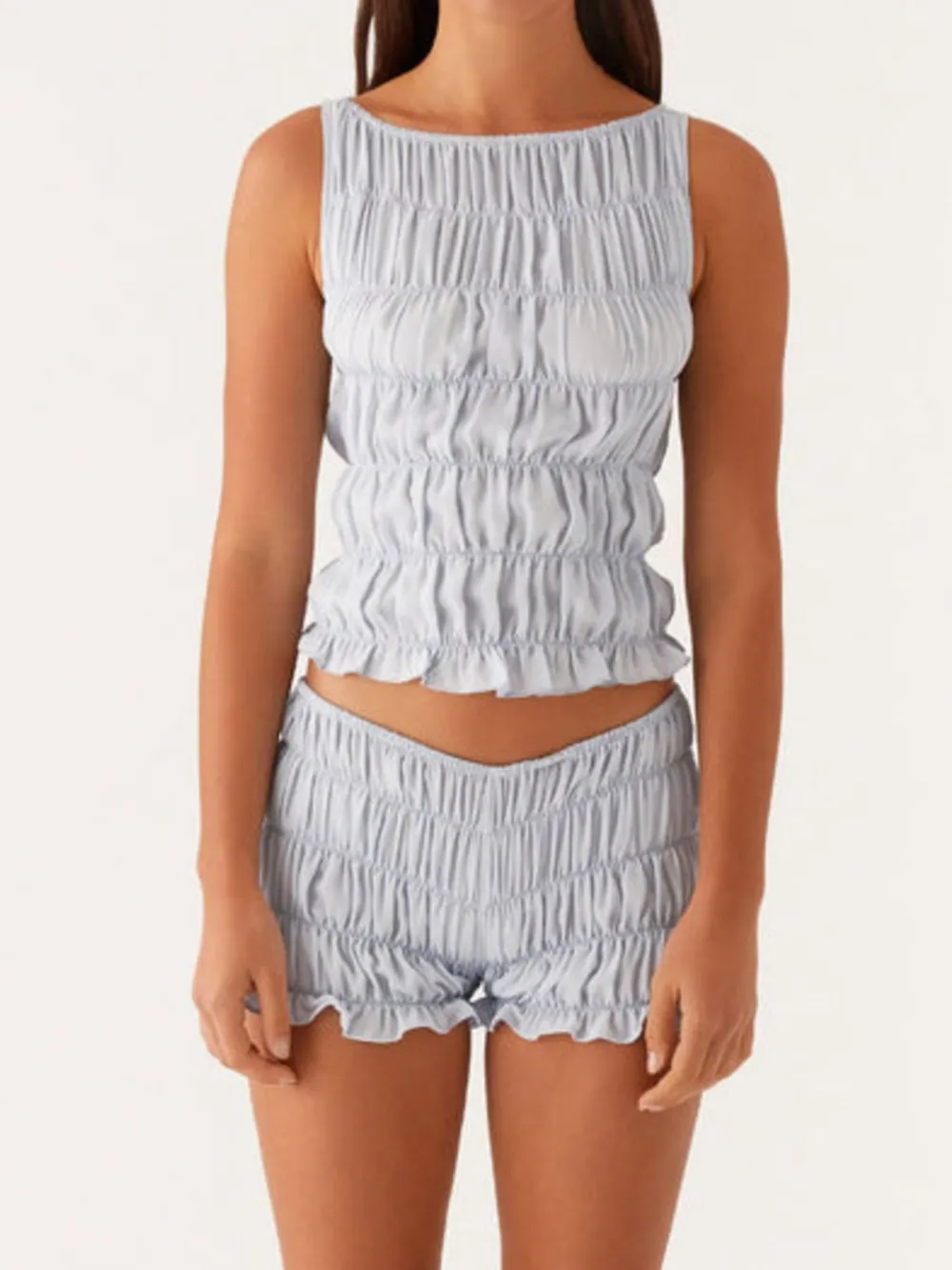 Ruched Texture Tank and Shorts Two-Piece Set, image 18