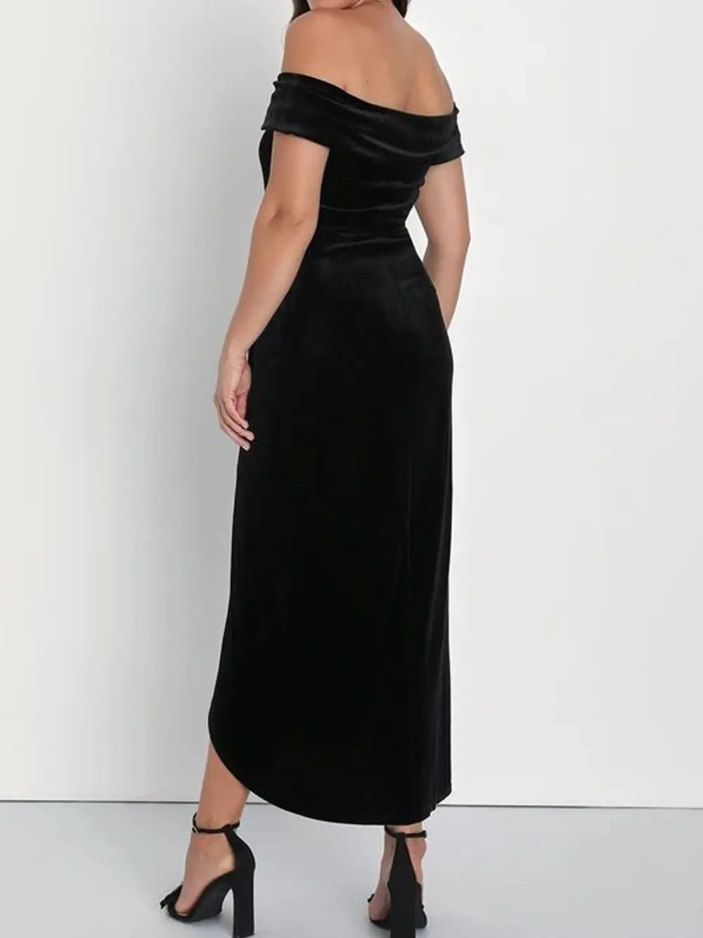 Off-Shoulder Wrap Dress with Side Slit, image 7