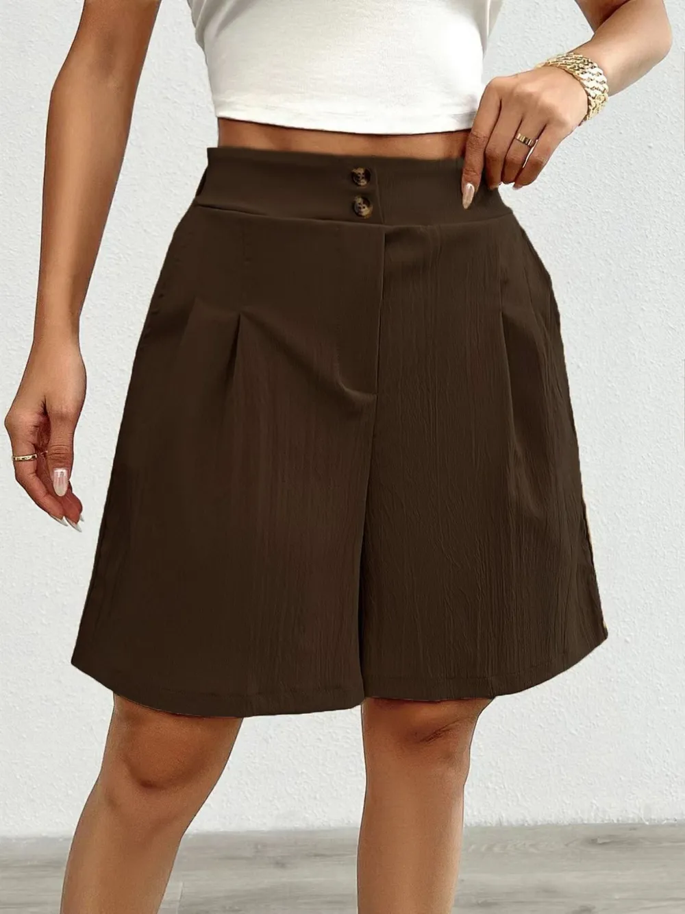 High-Waisted Pleated Shorts, image 27