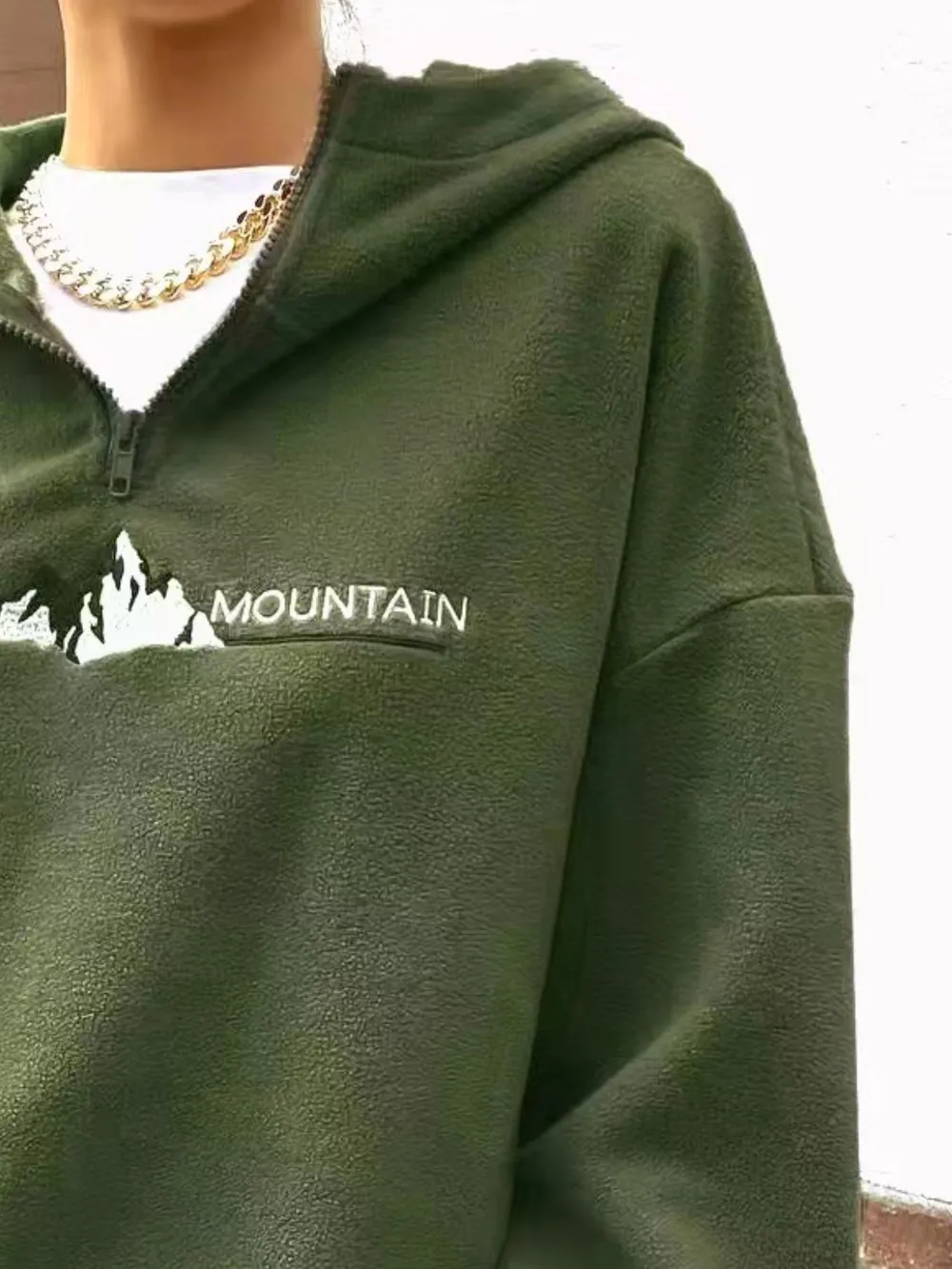 Mountain Quarter Zip Long Sleeve Hoodie, image 6