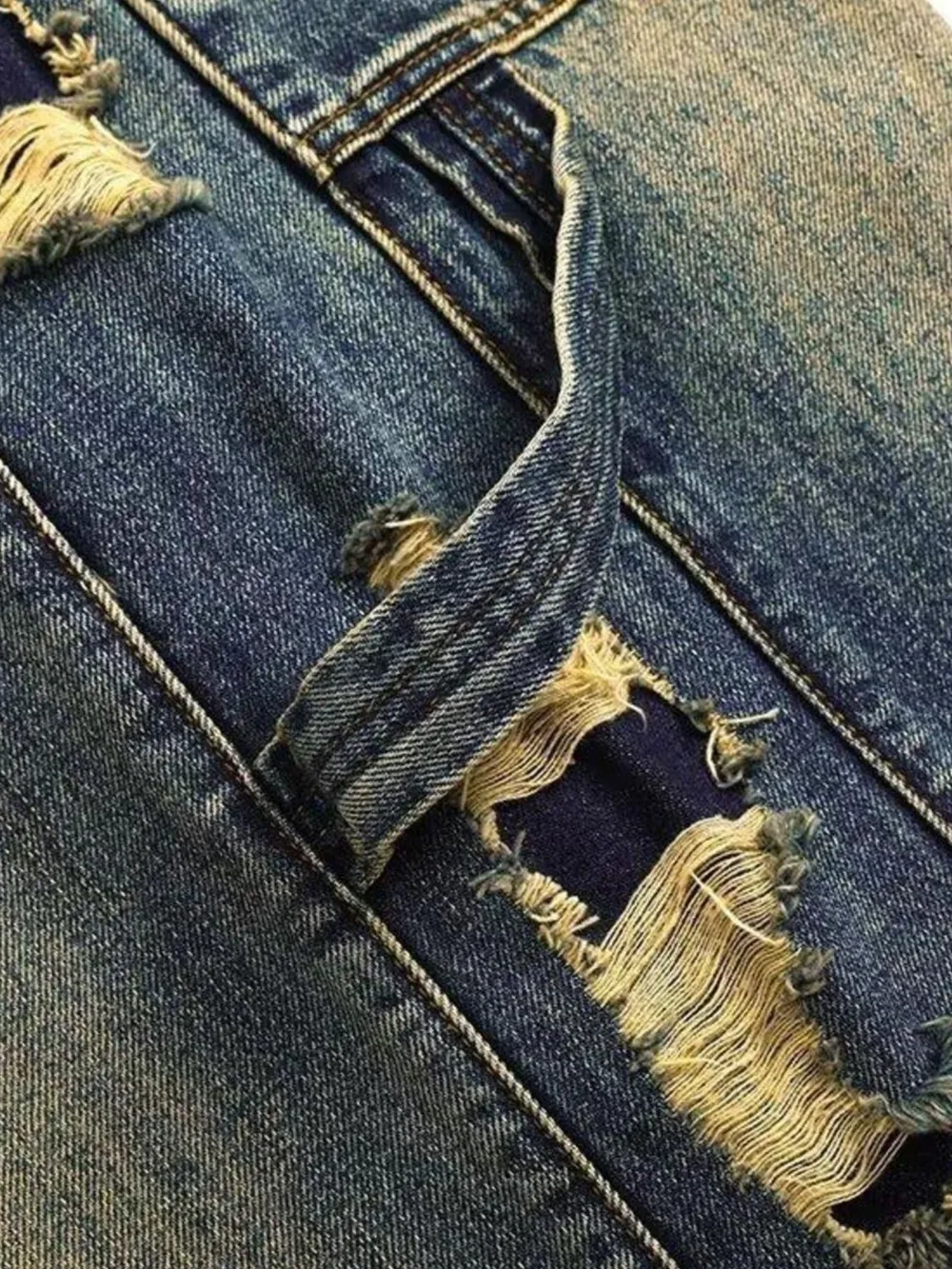 Men's Full Size Distressed Wide Leg Baggy Jeans Plus Size, image 8