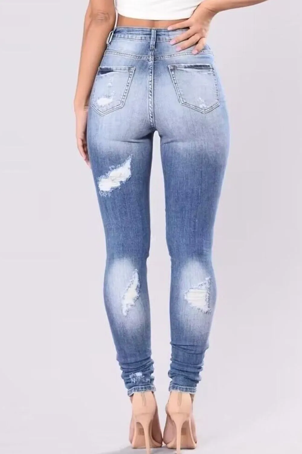 Full Size Distressed Skinny Jeans Plus Size, image 2