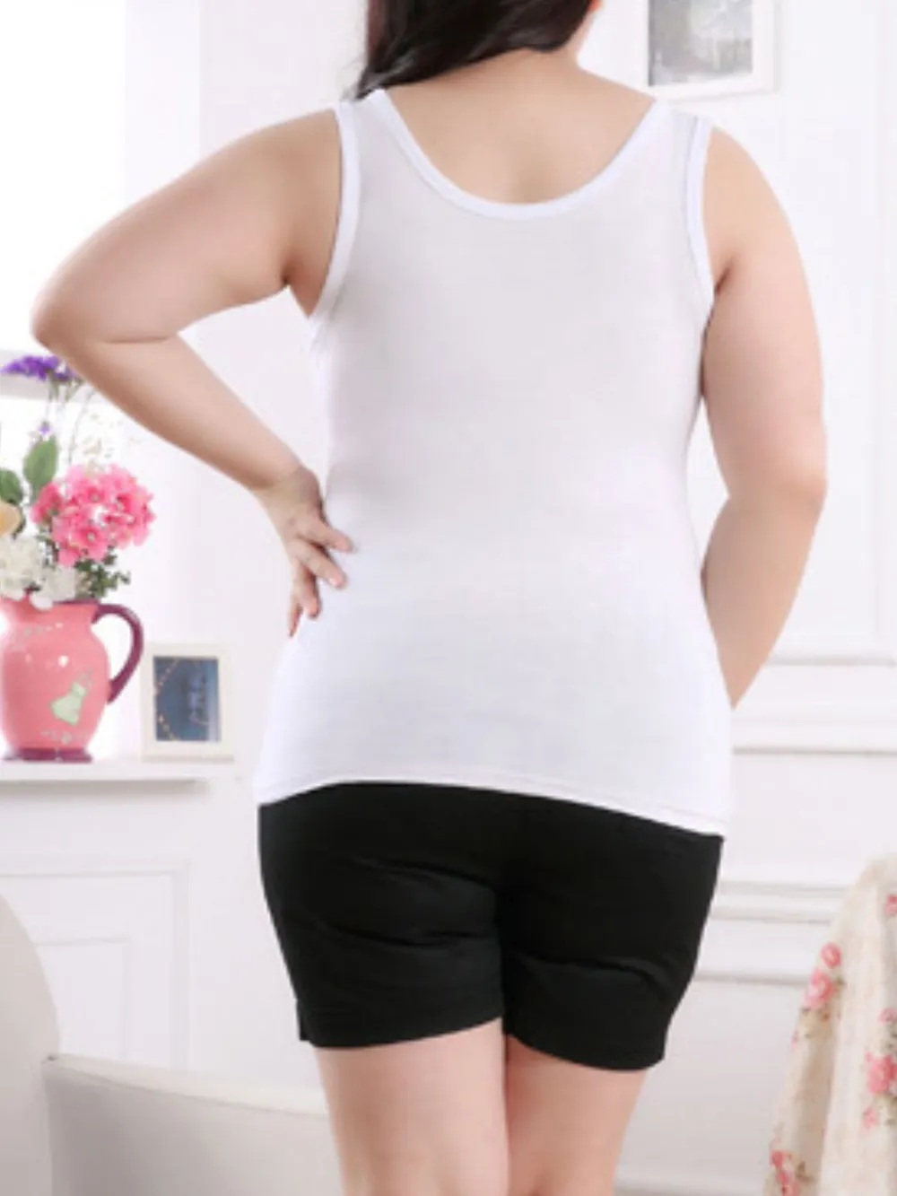 Solid Color Scoop Neck Tank Top, image 14
