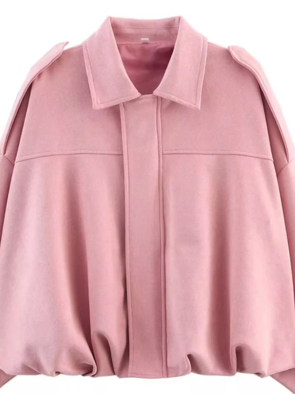 Collared Neck Dropped Shoulder Jacket, image 22