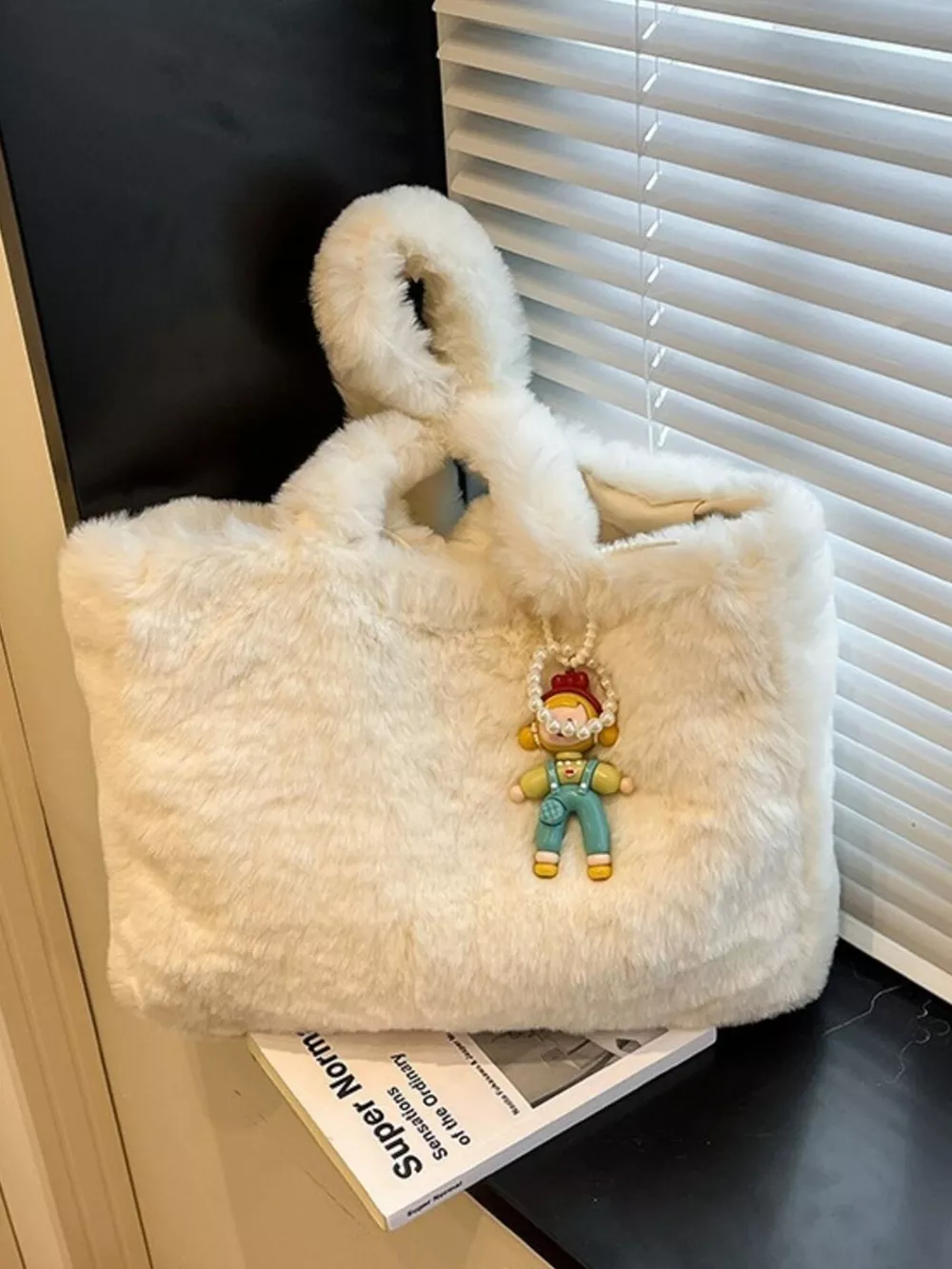 Fluffy Cartoon Charm Shoulder Bag, image 2