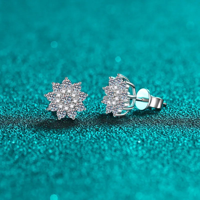 925 Sterling Silver Moissanite Zircon Stud Earrings, image 3
