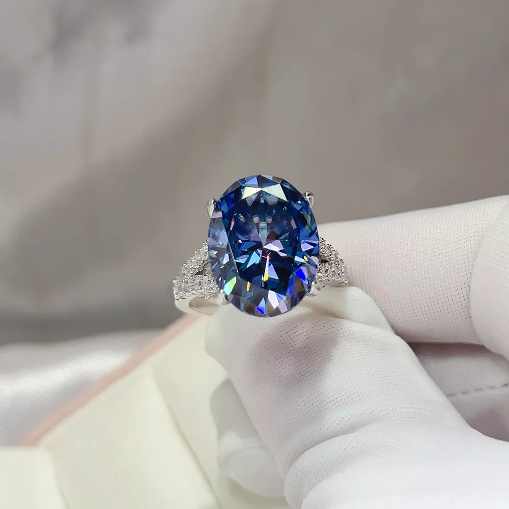 10 Carat Moissanite 925 Sterling Silver Ring, image 5