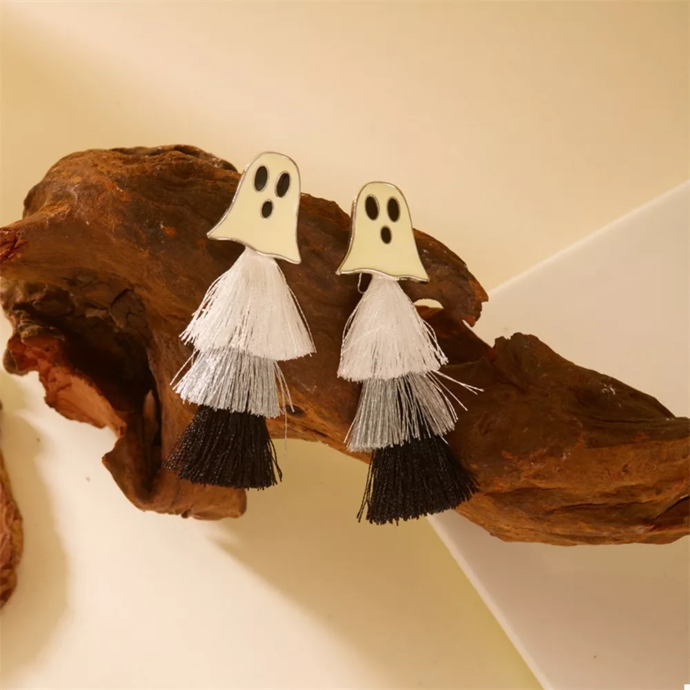 Halloween Ghost and Pumpkin Dangle Earrings, image 11