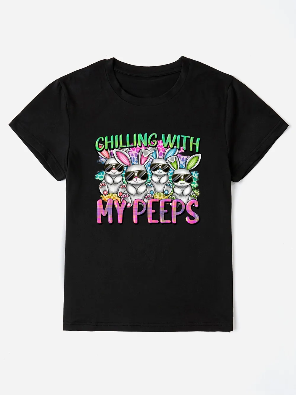 CHILLING WITH MY PEEPS Round Neck T-Shirt, image 10