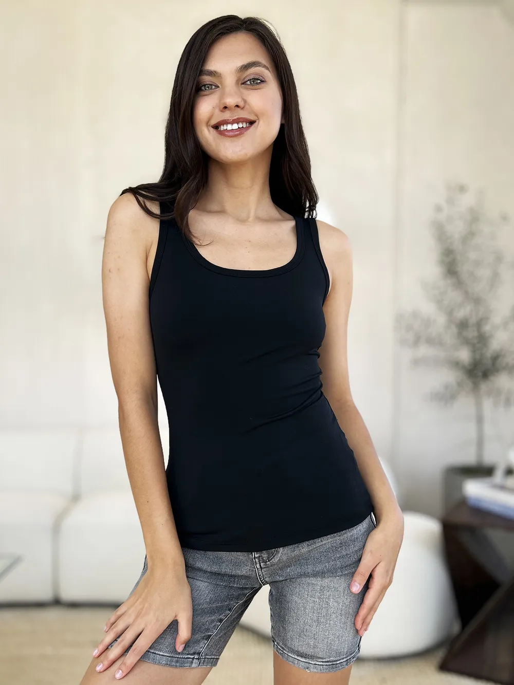 Full Size Square Neck Wide Strap Tank, image 30