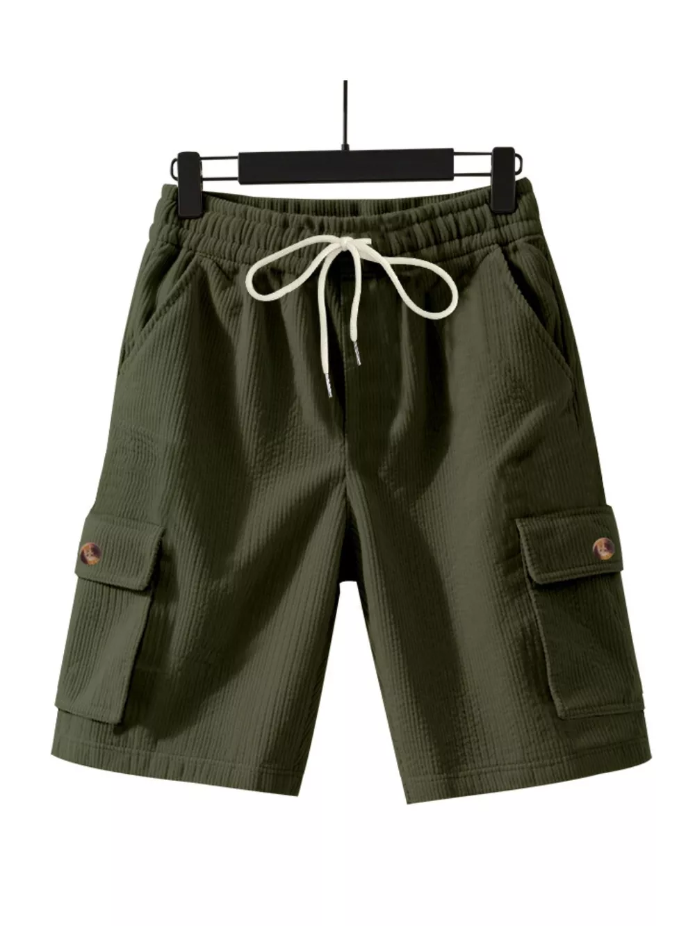 Men's Full Size Casual Textured Drawstring Cargo Shorts Plus Size, image 3