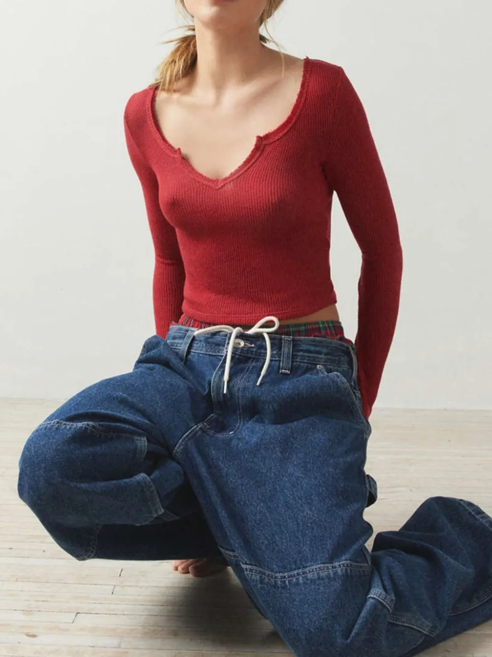Notched Long Sleeve T-Shirt, image 4