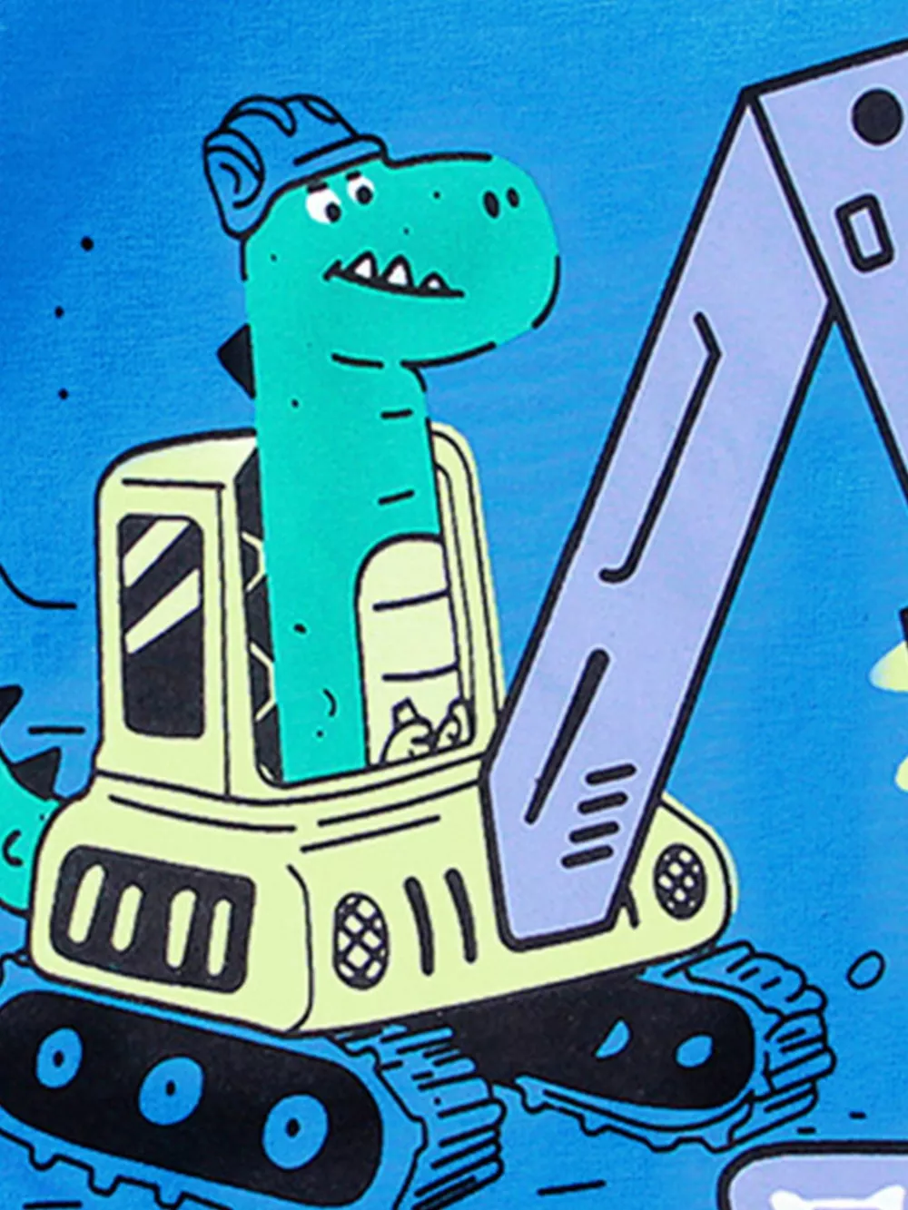 Children's Dinosaur Excavator Graphic Crew Neck Short Sleeve T-Shirt, image 3