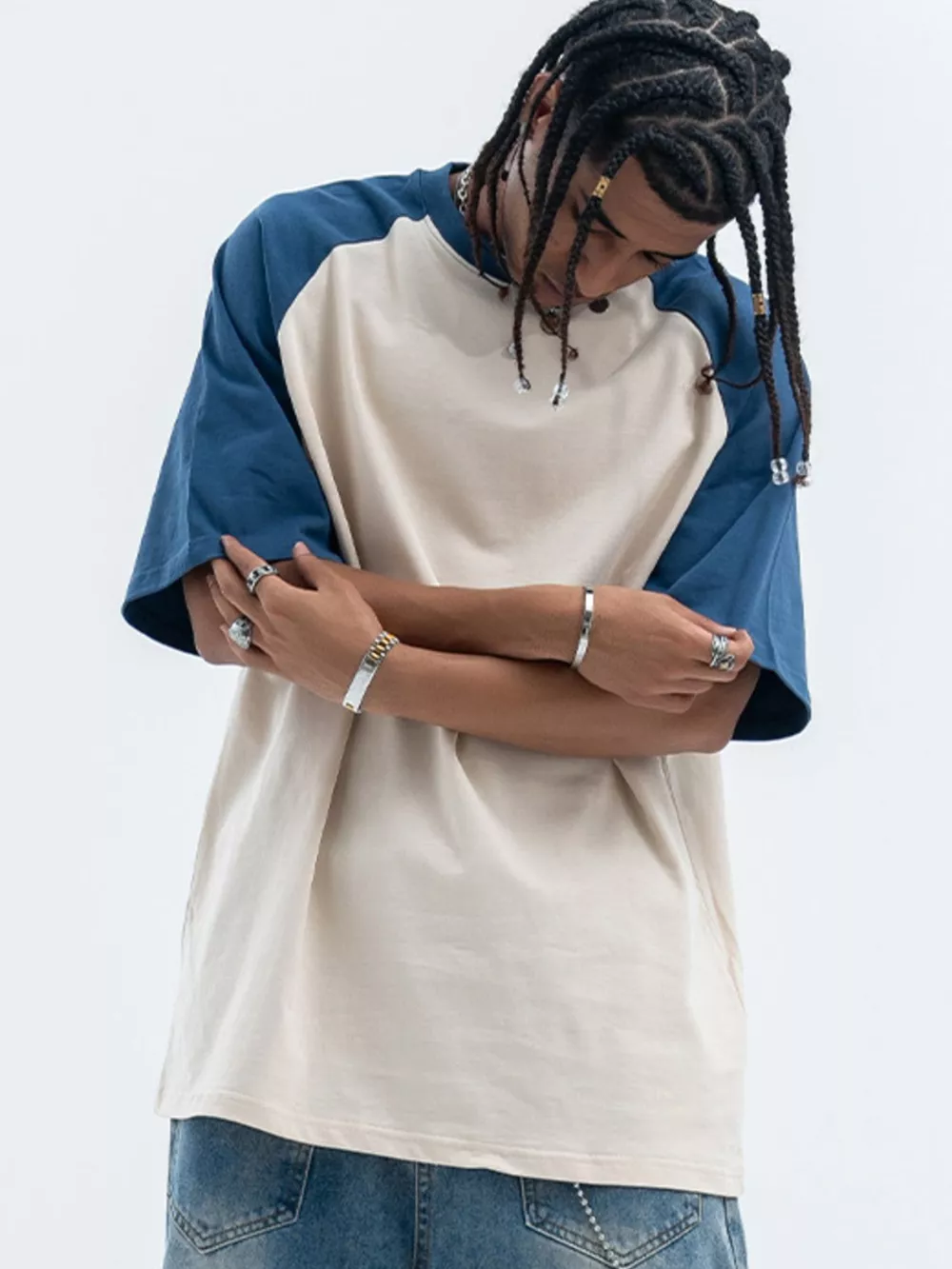 Men's Contrast Round Neck Half Sleeve T-Shirt, image 2