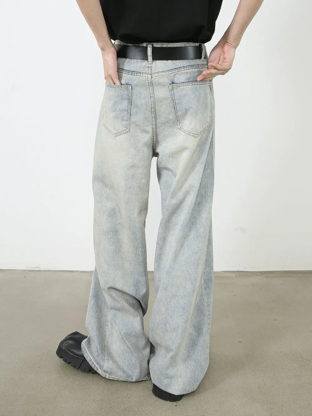 Men's Wide Leg Jeans with Pockets, image 3