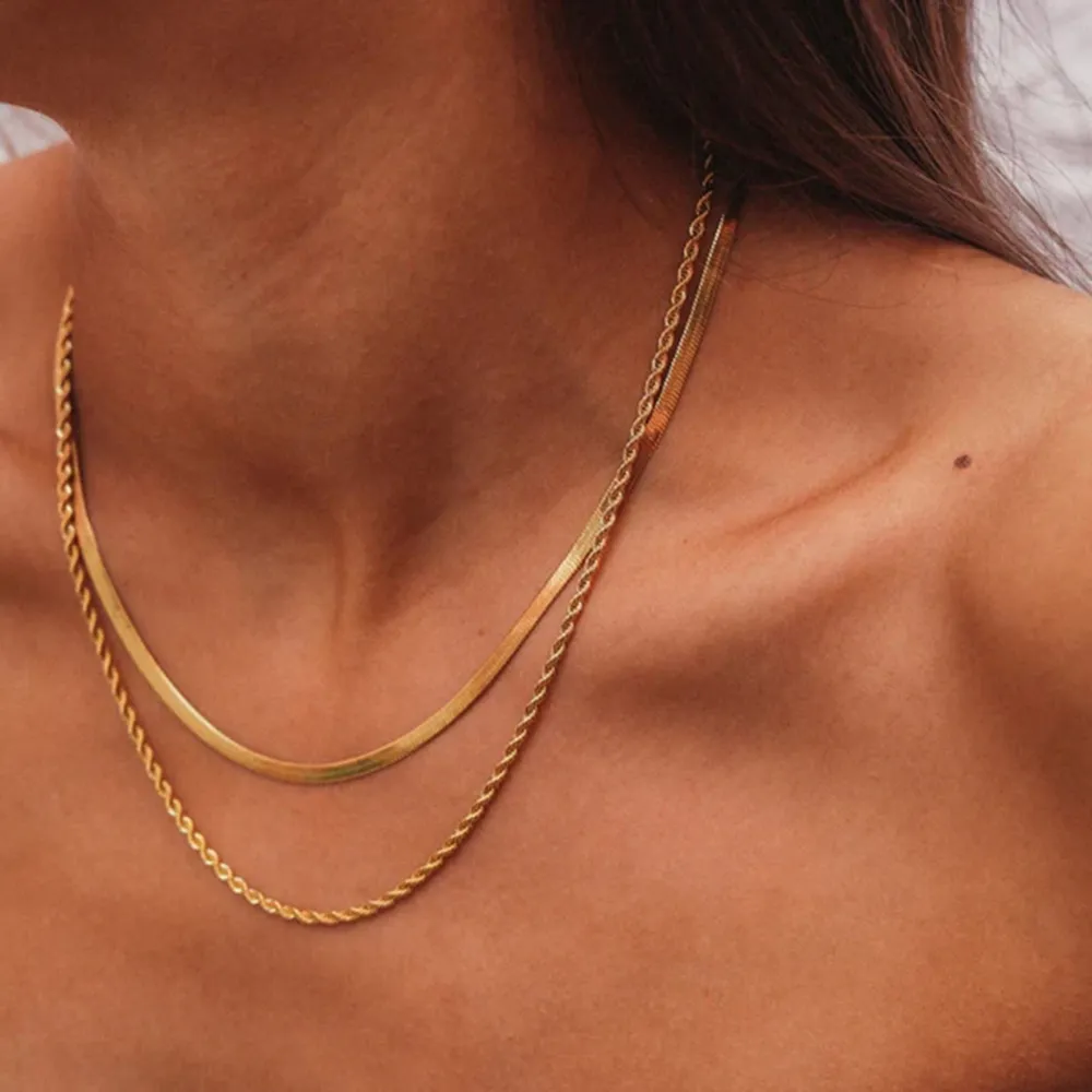 18K Gold-Plated Double-Layered Necklace, image 4